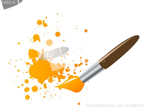 Image of Paintbrush with ink splats