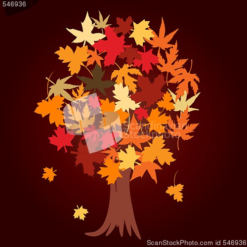 Image of Abstract tree with autumn leaves