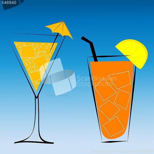 Image of Cocktails on blue background