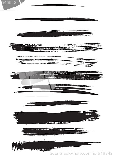 Image of Vector outline traces of customizable paint brushes
