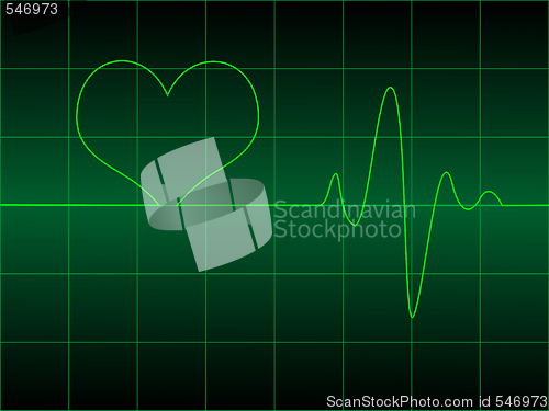 Image of Heart cardiogram with heart on it