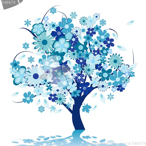 Image of Abstract tree with flowers 