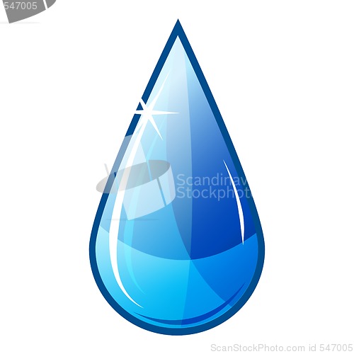 Image of vector illustration icon of blue water drop falling