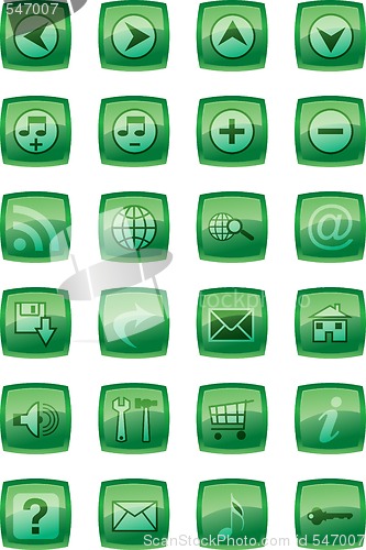 Image of Vector illustration of glossy multimedia icon set