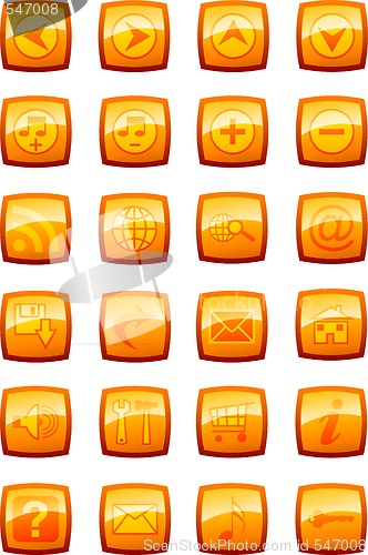 Image of Vector illustration of glossy multimedia icon set