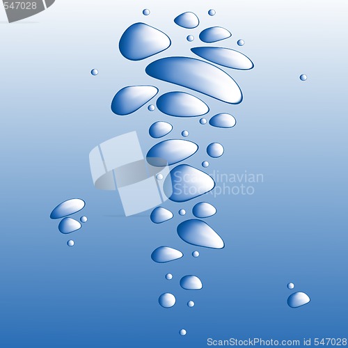 Image of Blue water with bubbles