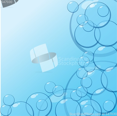 Image of Blue water with bubbles