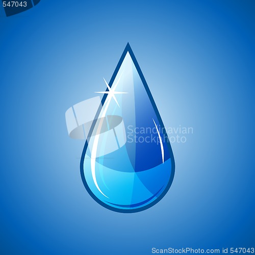 Image of blue water drop falling
