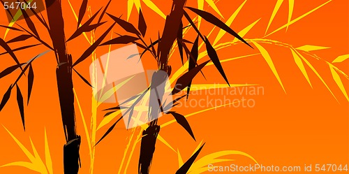 Image of design of chinese bamboo trees