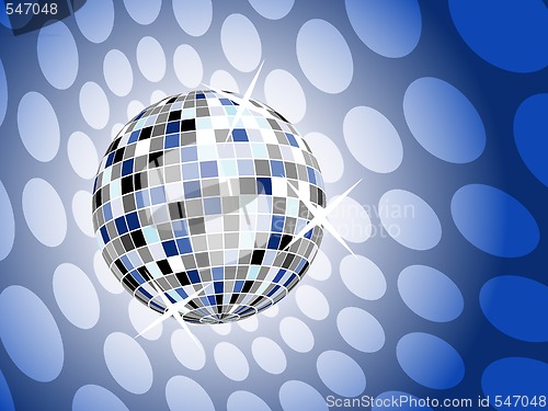 Image of disco ball on blue background