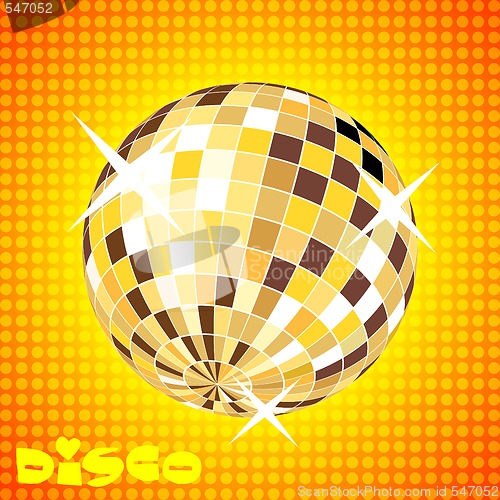 Image of retro party background with disco ball