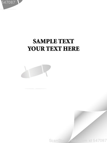 Image of White paper with realistic page curl