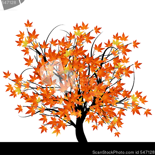 Image of Abstract tree with autumn leaves