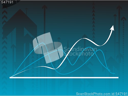 Image of Blue vector background with a graph