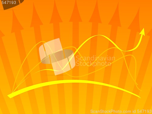 Image of Orange vector background with a graph