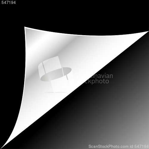 Image of black paper page with curl