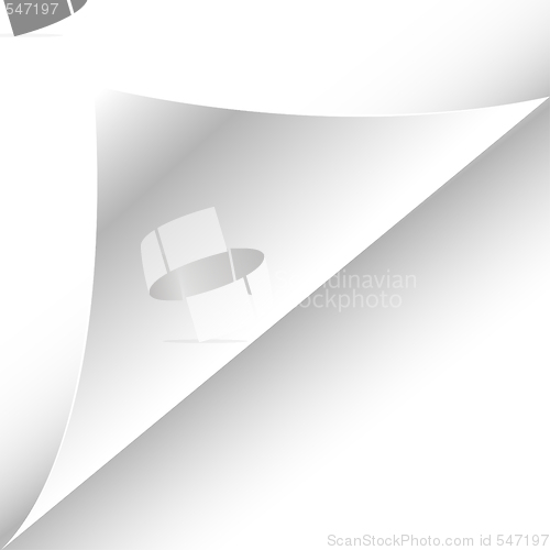 Image of white paper page with curl