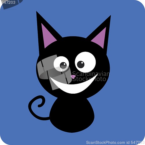 Image of Black cat smiling