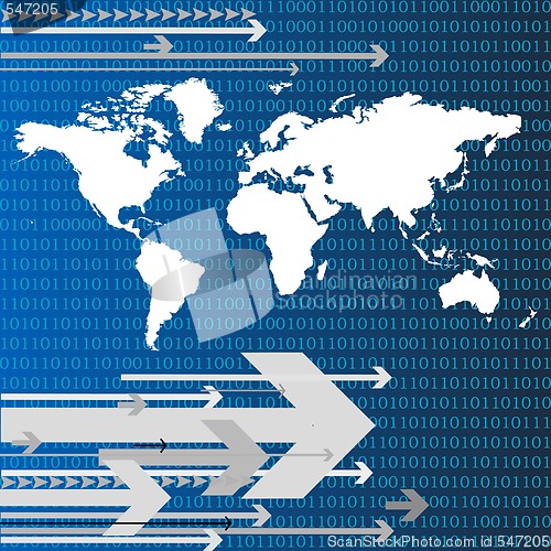 Image of World map with arrows