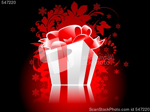 Image of Christmas present box with reflection