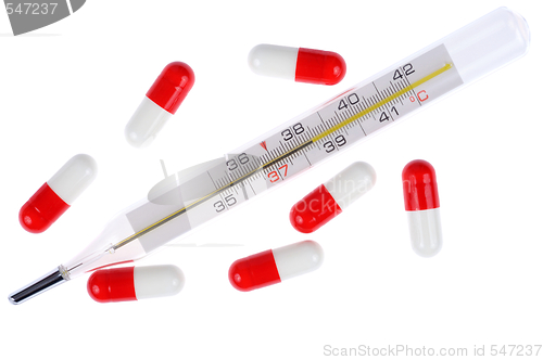 Image of Pills and Thermomenter