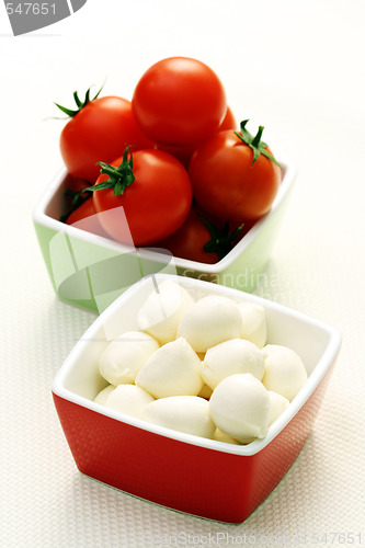 Image of mozzarella and cherry tomatoes