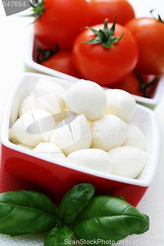 Image of mozzarella and cherry tomatoes
