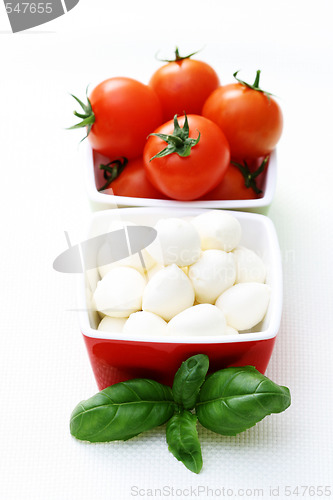 Image of mozzarella and cherry tomatoes