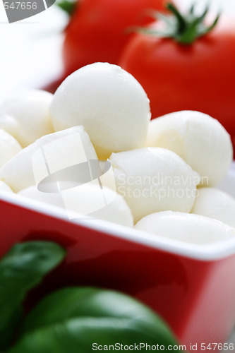 Image of mozzarella and cherry tomatoes