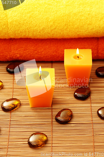 Image of towels and candle