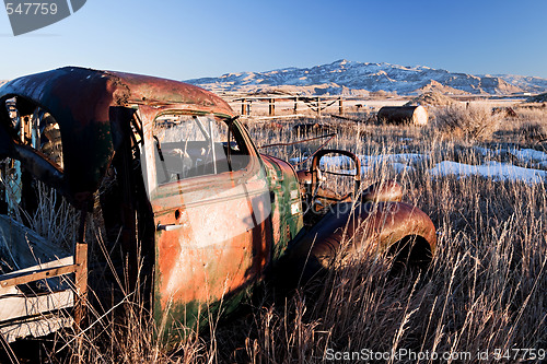 Image of vintage car abandoned