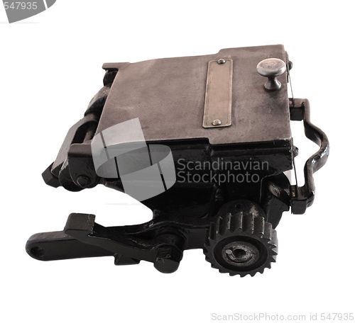 Image of letterpress inking fountain side view