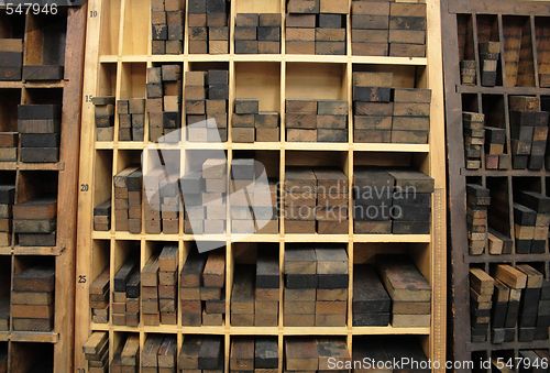 Image of letterpress wood furniture