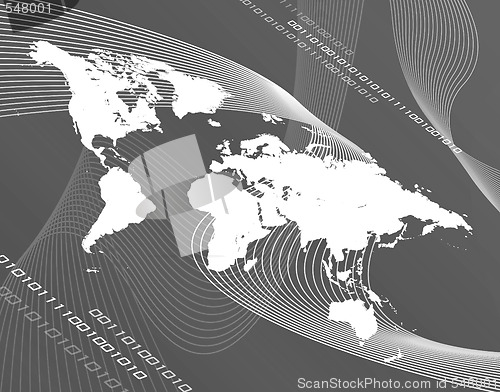 Image of grayscale world map