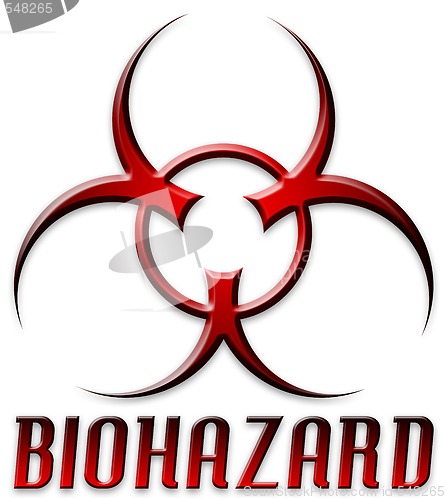 Image of Beveled Red Biohazard Logo