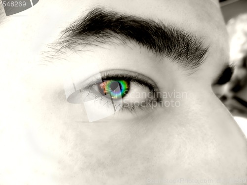 Image of rainbow eye