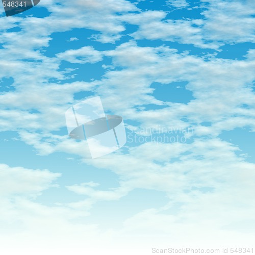 Image of clouds over blue