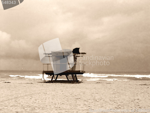 Image of Stormy Lifeguard Tower