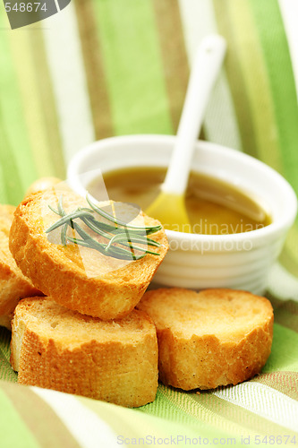 Image of baguette and olive oil
