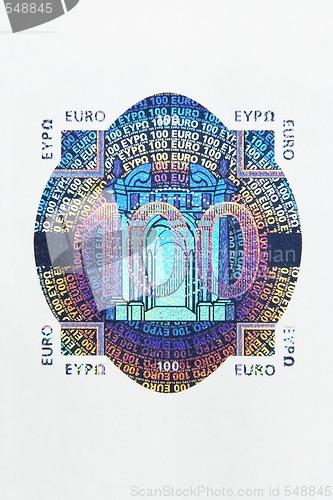 Image of 100 Euro Hologram Macro