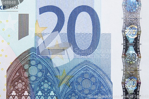 Image of 20 Euro Note Macro