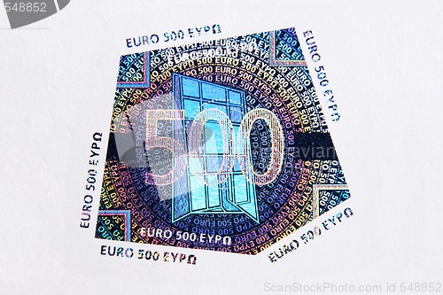 Image of 500 Euro Hologram Macro