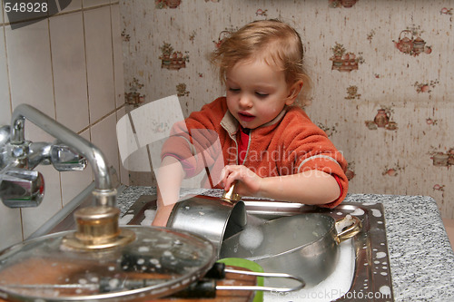 Image of Washing the dishes