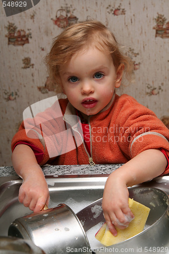 Image of Washing the dishes