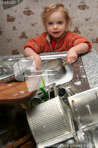 Image of Washing the dishes