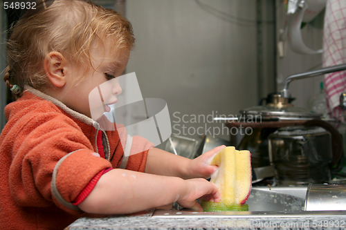 Image of Washing the dishes