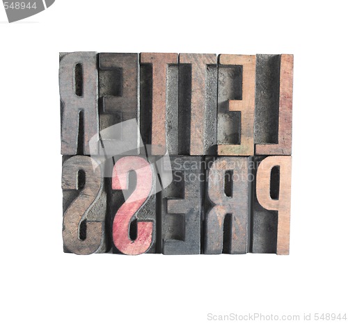 Image of letterpress word in old wood type
