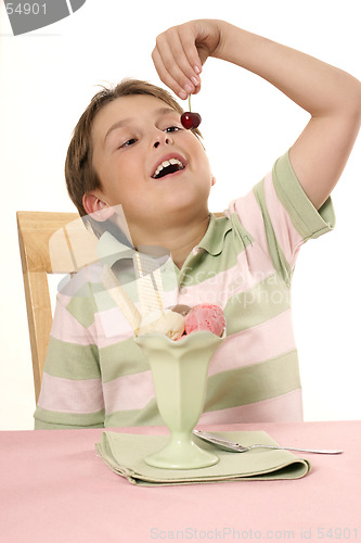 Image of Eating a cherry