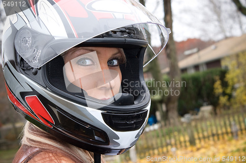 Image of Woman Wearing a Helmet
