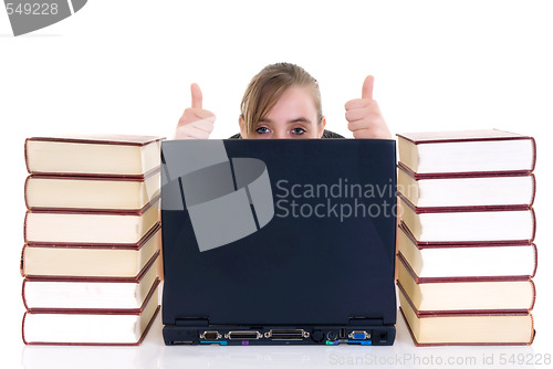 Image of Teenager girl on desk